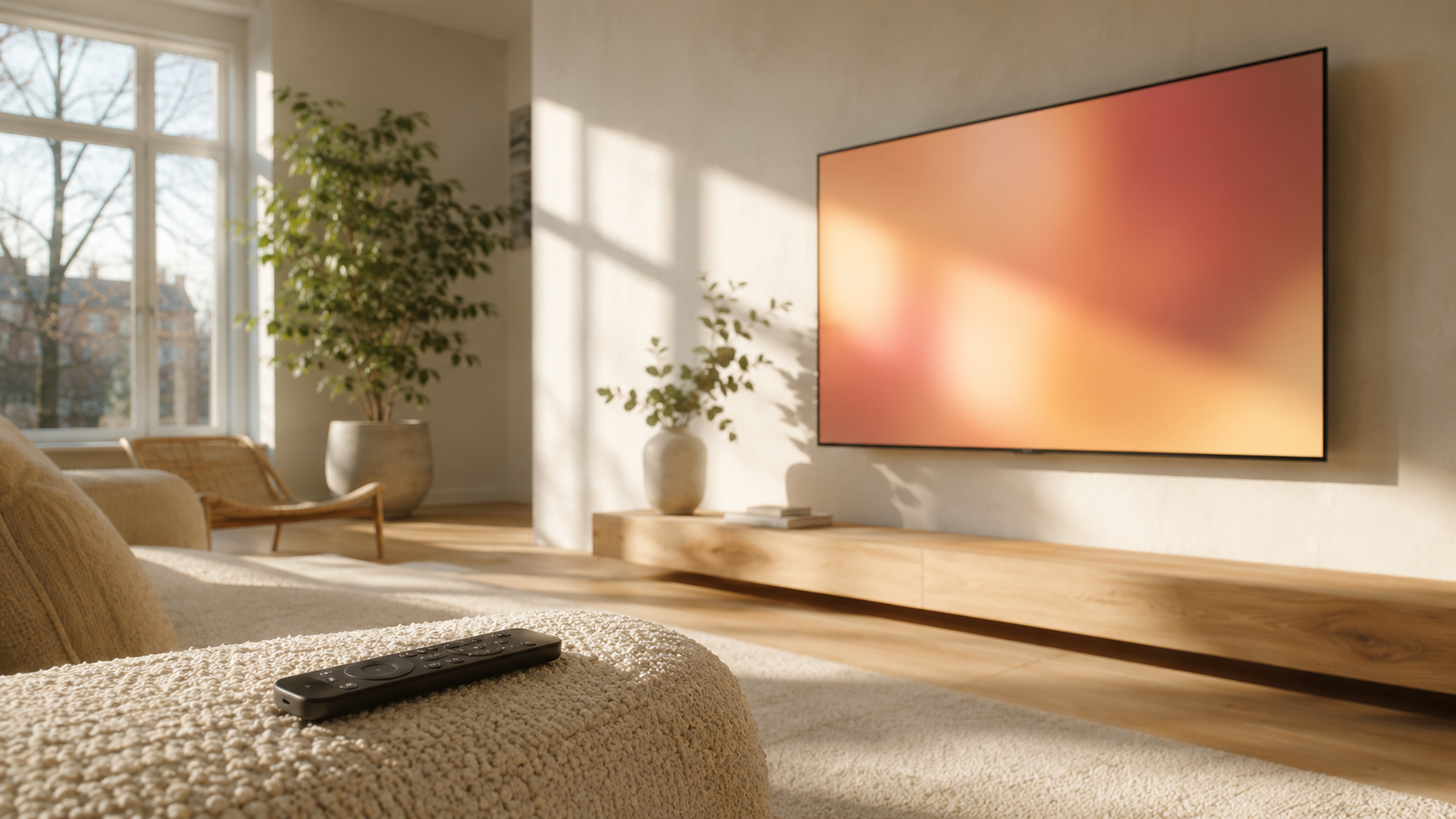 IPTV op Smart TV installeren in een moderne woonkamer