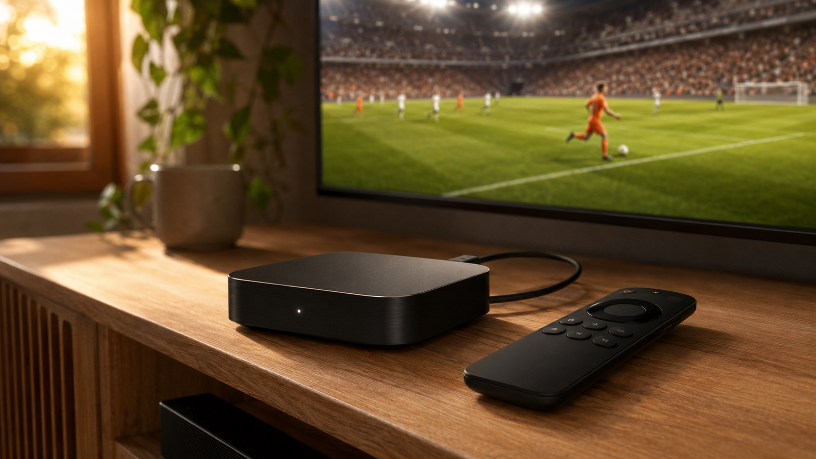 IPTV op Android TV box installeren: de box klaar onder de televisie